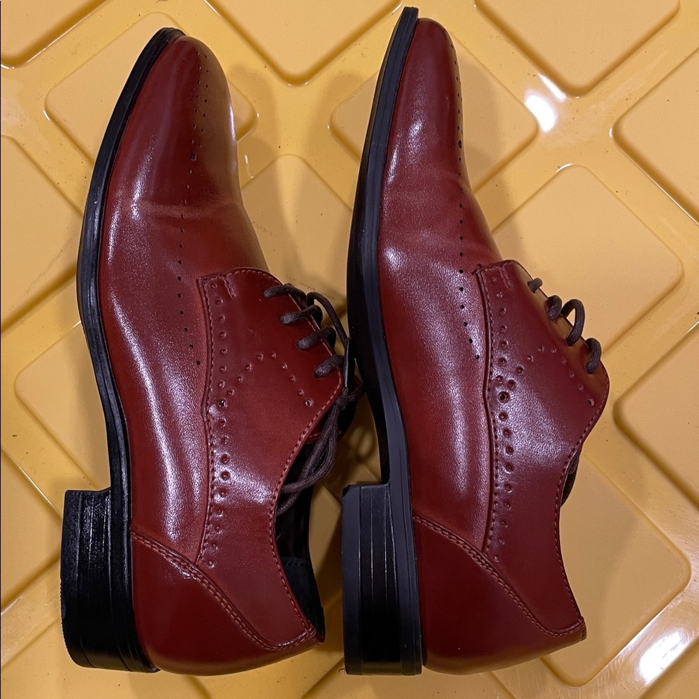 Stacy Adams Brown Boys Lace-up Dress Casual Shoes Like New Size 1M - Picture 5 of 7